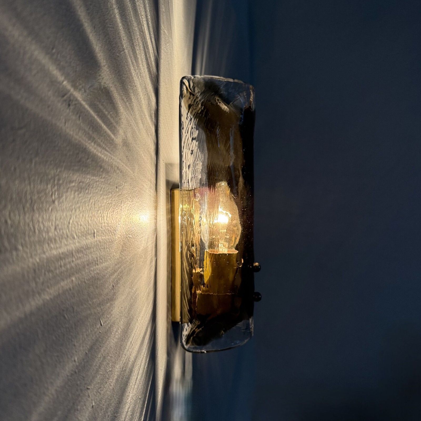 photo vintage Mid Century Glass Wall Lamp Sconce J.T. Kalmar , 1970s , Germany