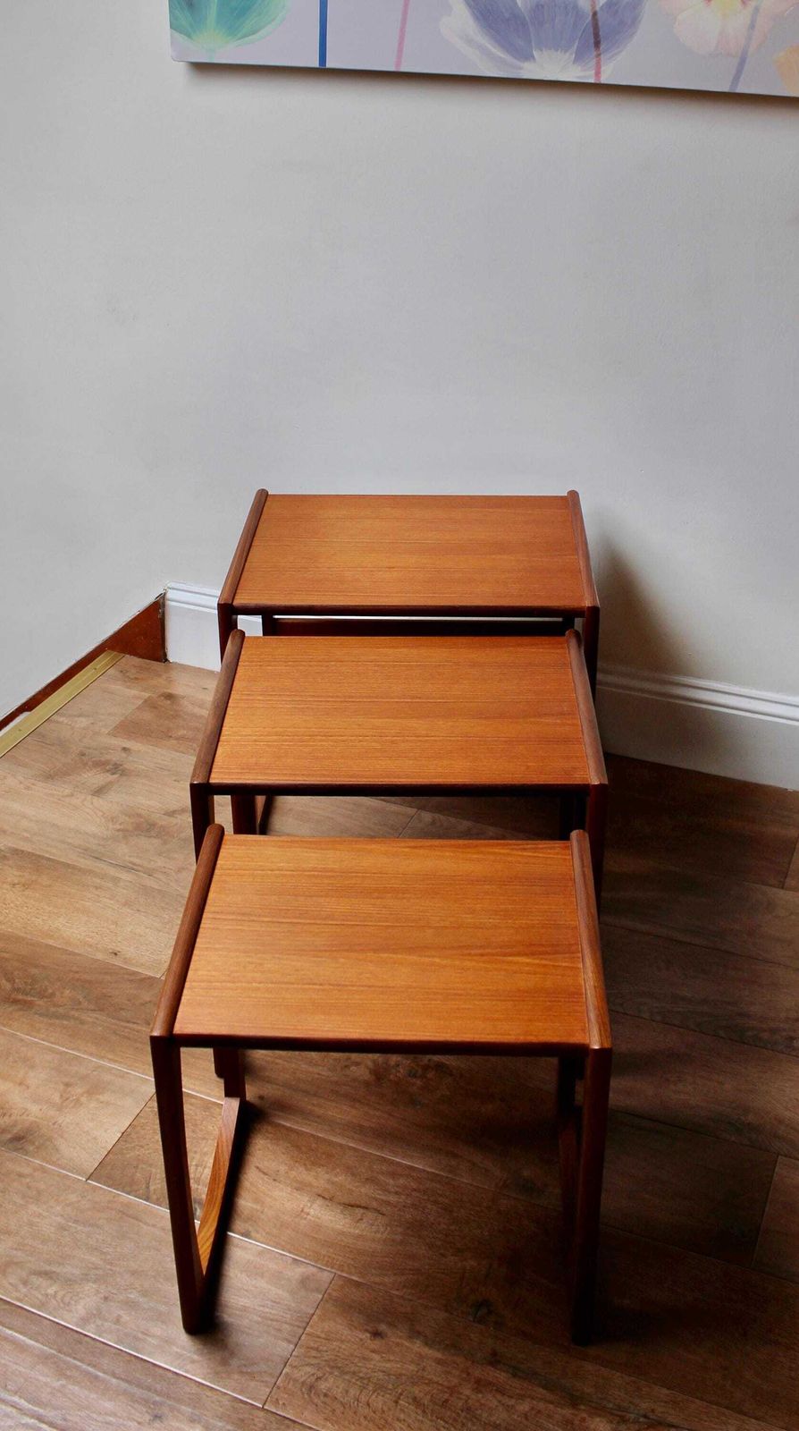 299.0 Vintage G Plan Restored Quadrille Teak Nest Of Tables photo