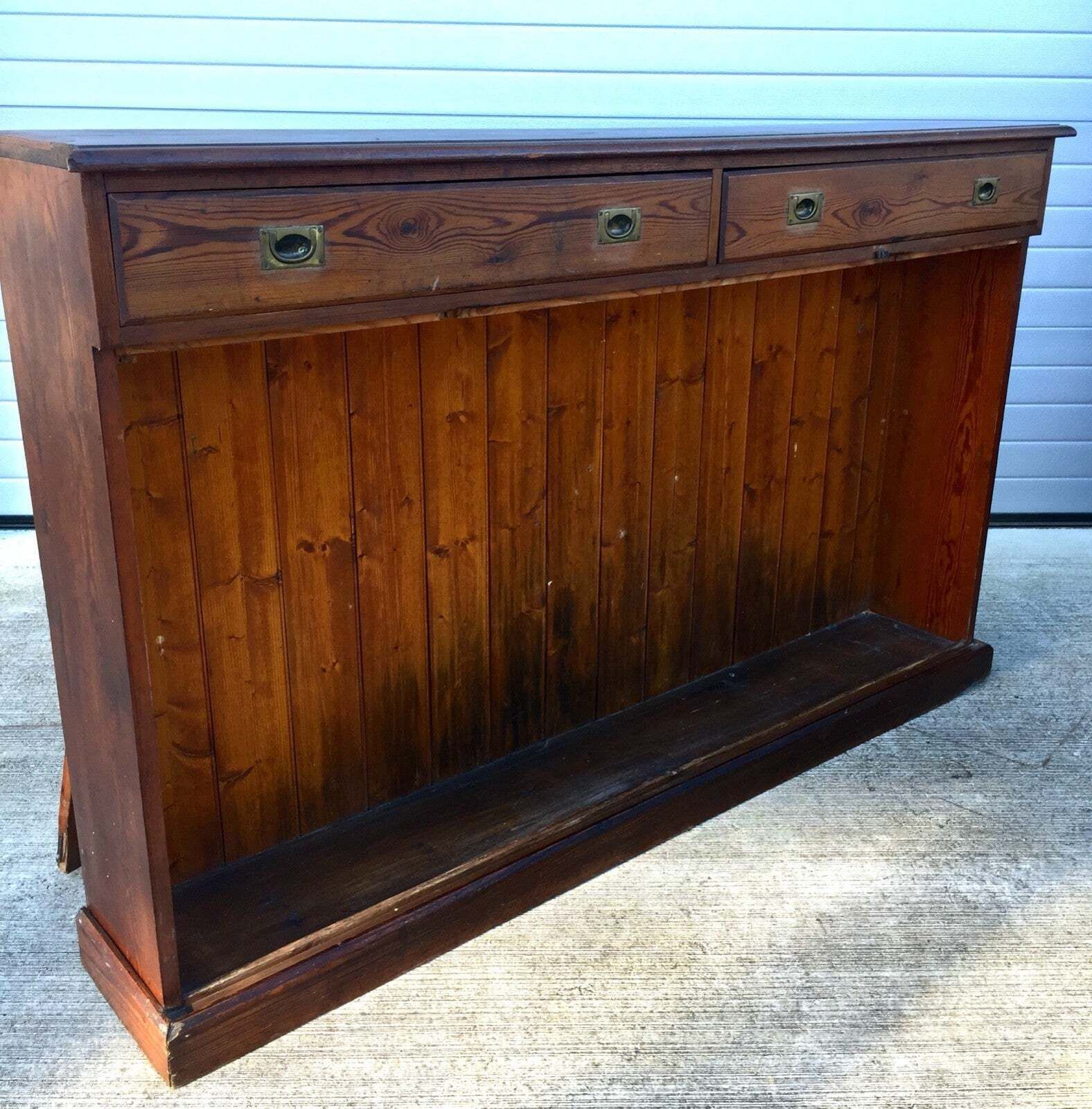Antique Wooden Church Kneeler Storage Cupboard Large Sideboard Cabinet & Drawers photo for sale