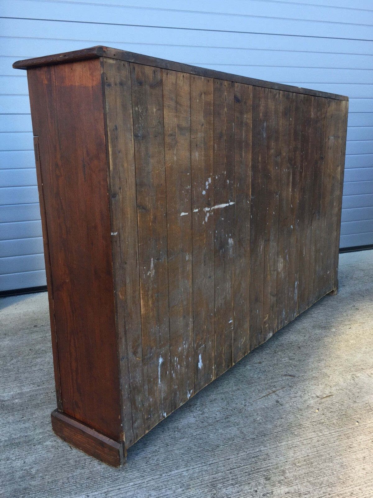 photo vinterior Antique Wooden Church Kneeler Storage Cupboard Large Sideboard Cabinet & Drawers