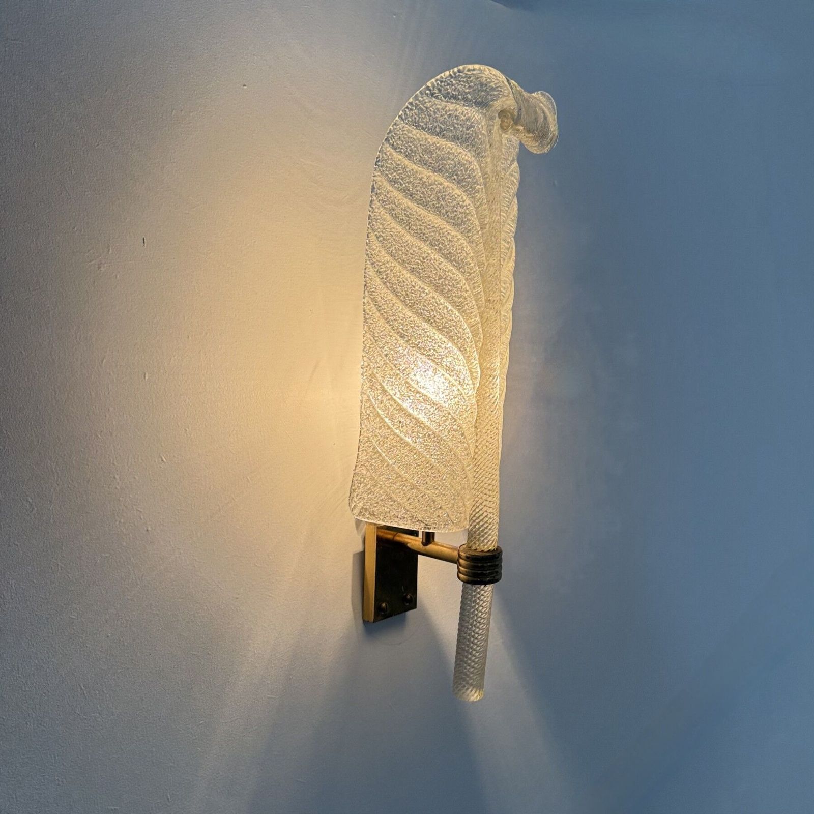 photo buy Grote Barovier & Toso Wandlamp, Murano Glas, Bladmotief, Jaren 1970