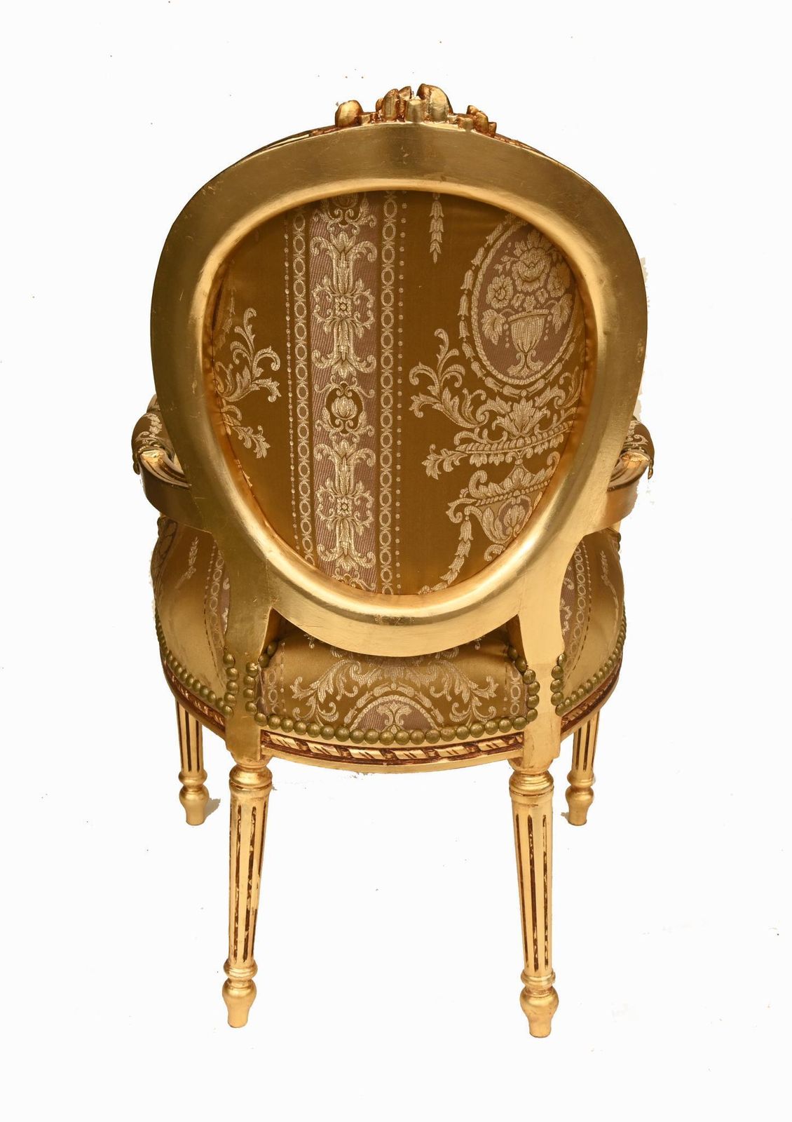 Pair Of Louis XVI Style Giltwood Salon Armchairs photo vintage