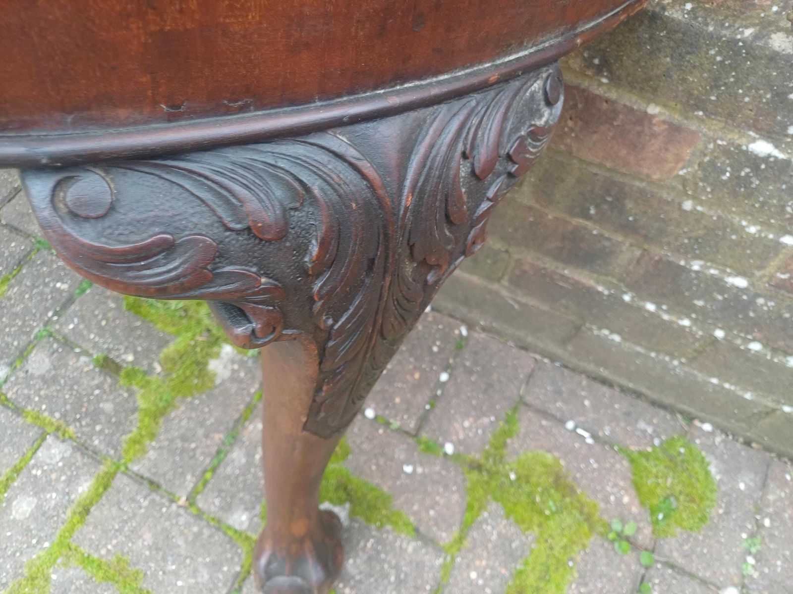 Late Victorian Carved Mahogany Demi Lune Side Table Vintage Tables Antique Console photo furniture