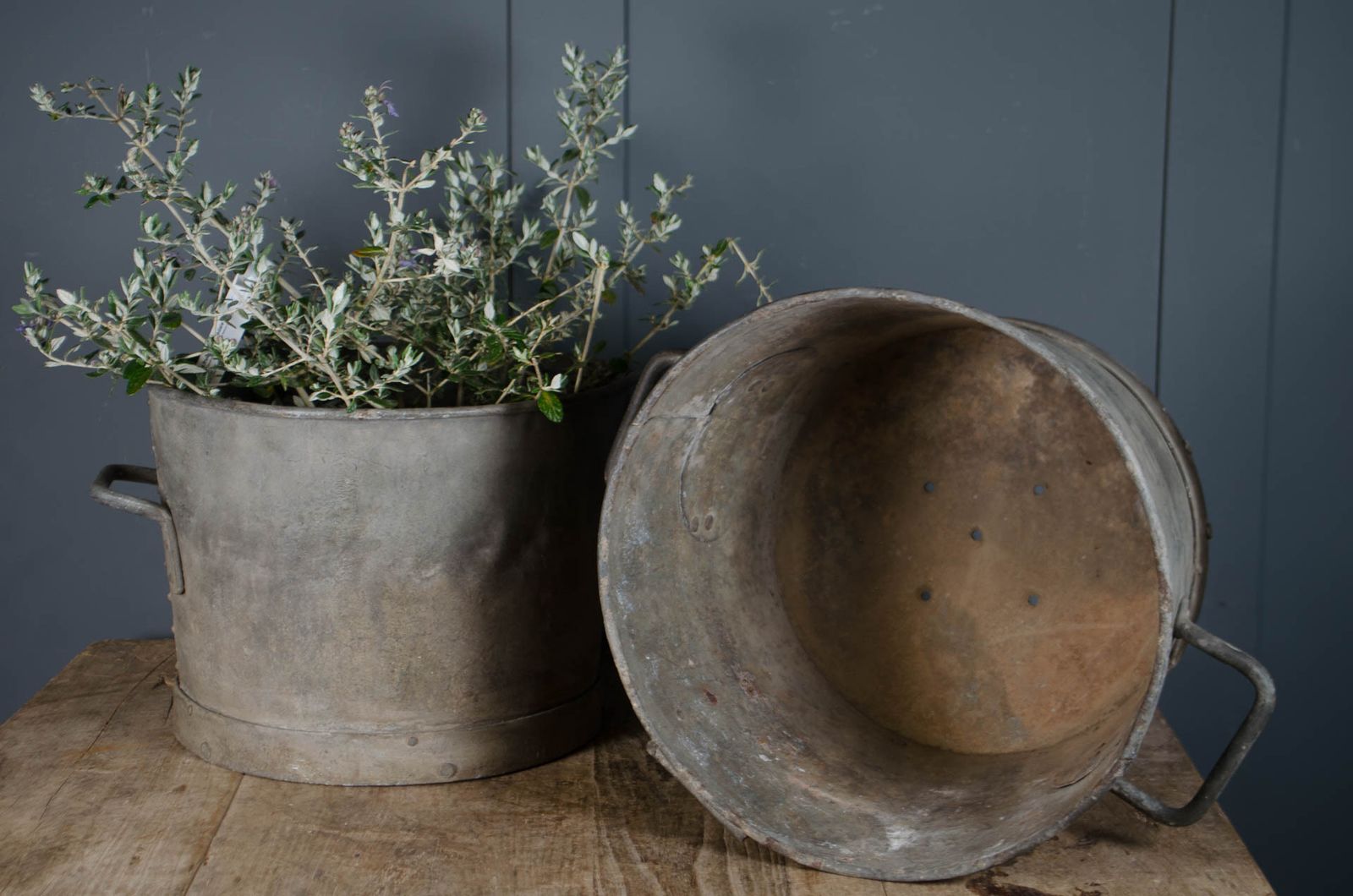 Pair Of Victorian Zinc Riveted Buckets