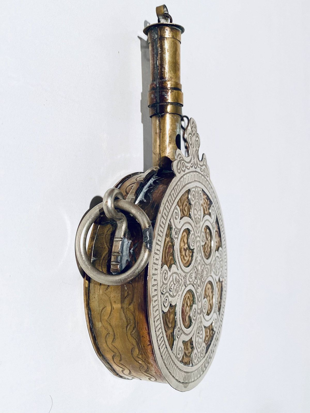 Antique Morroccan Gun Powder Holder Bottle Ornament / 1920s Magrib Africa photo Home Decor