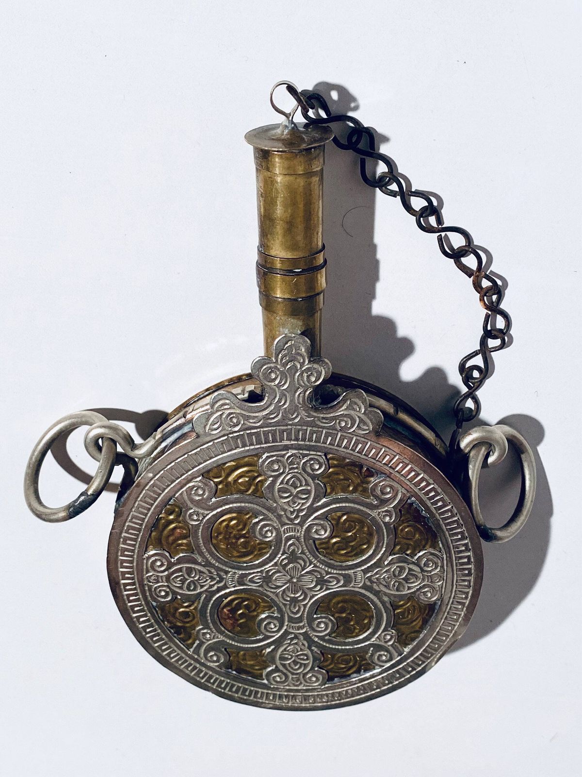 Antique Morroccan Gun Powder Holder Bottle Ornament / 1920s Magrib Africa photo vinterior