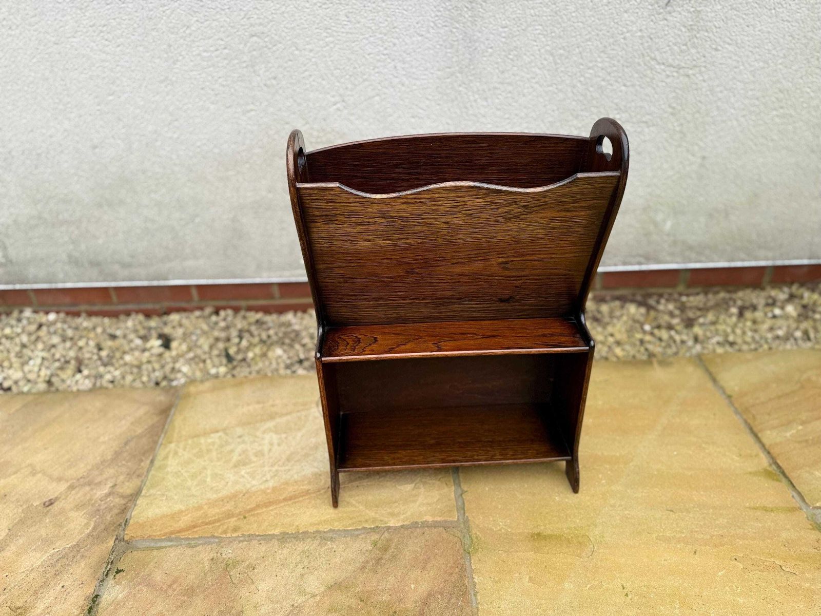 Antique Hand Made Magazine Rack With Shelf. Vintage Retro Style. photo 122.0
