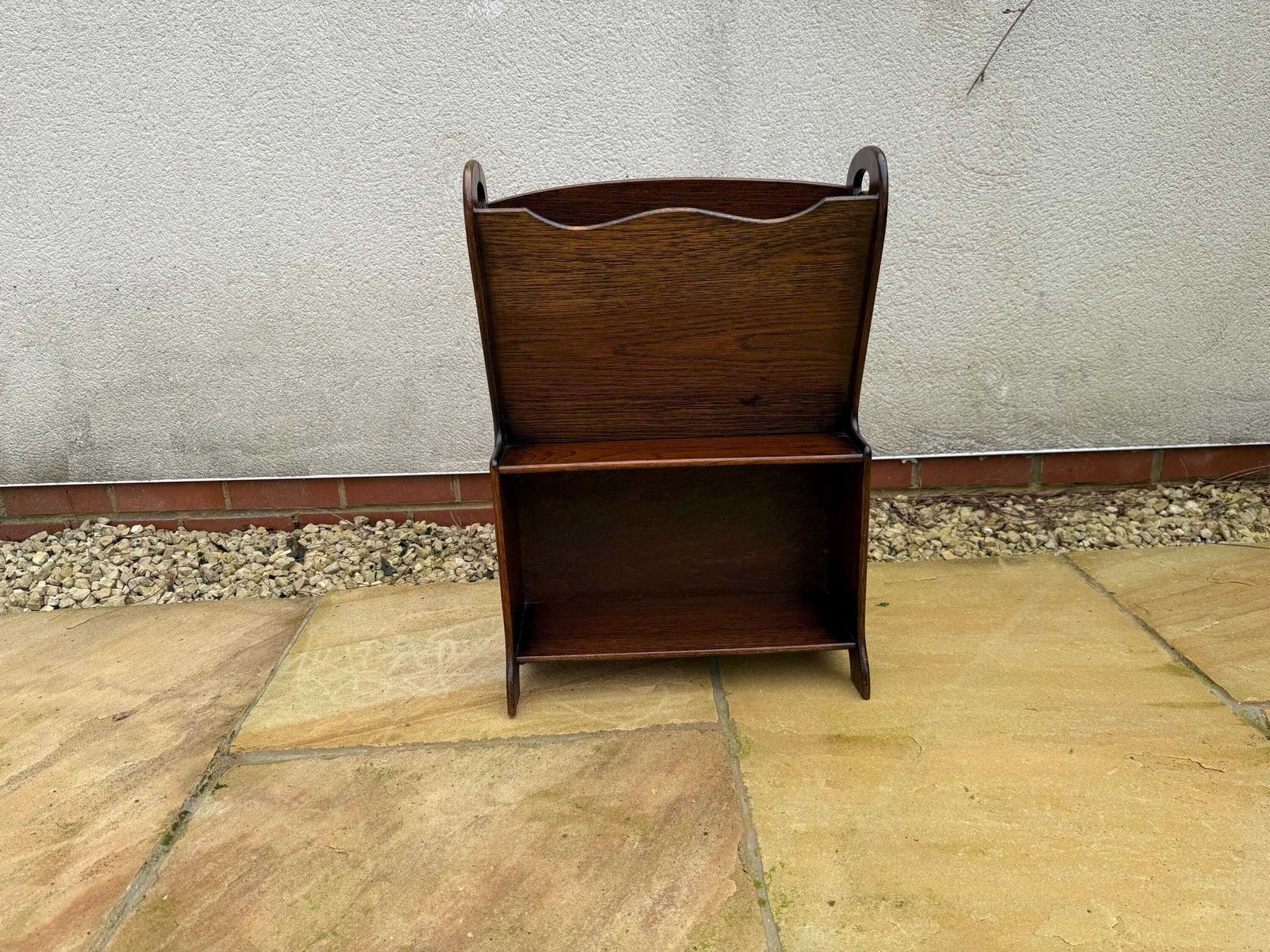 photo buy Antique Hand Made Magazine Rack With Shelf. Vintage Retro Style.