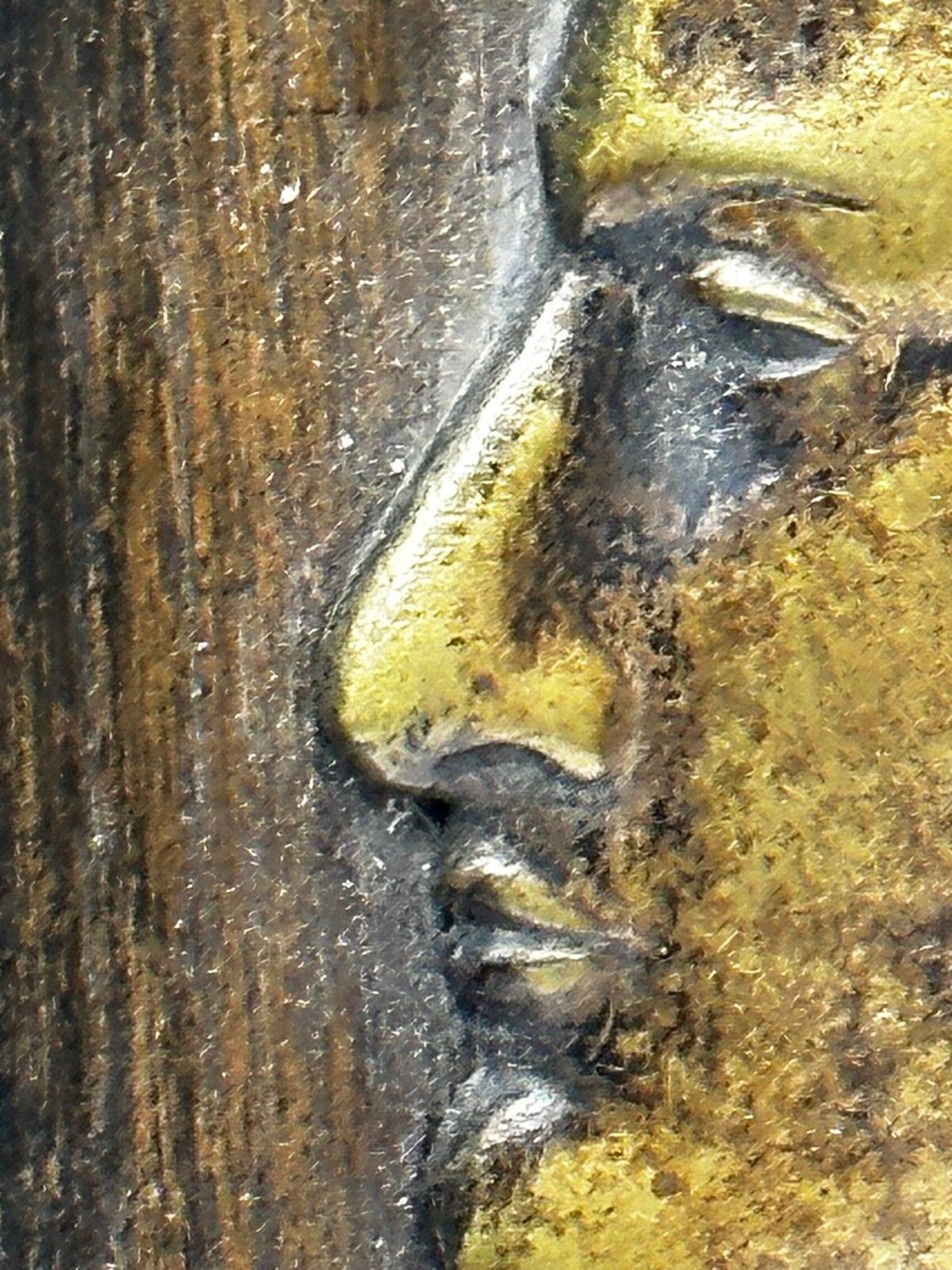 Art French 19th Century Napoleon Wearing Laurel Wreath Crown Wall Sculpture photo