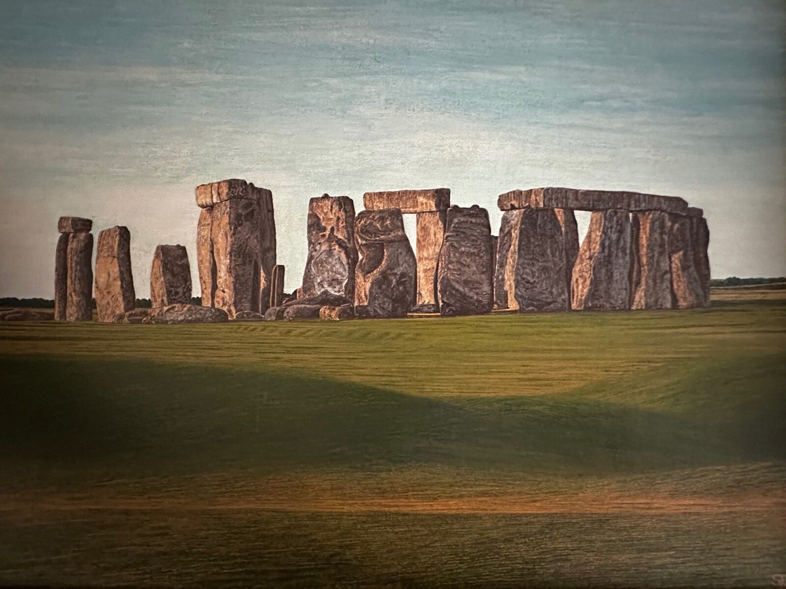 Oil Painting Salisbury Plain Prehistoric Stonehenge After Jasper Francis Cropsey photo furniture