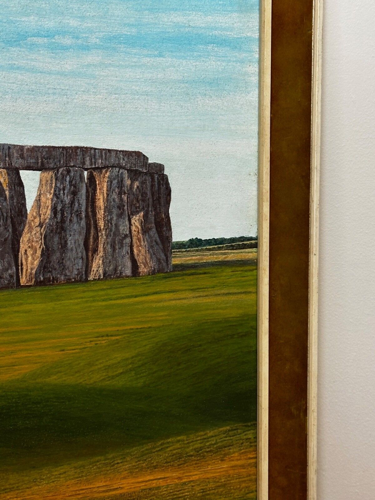 Oil Painting Salisbury Plain Prehistoric Stonehenge After Jasper Francis Cropsey photo for sale