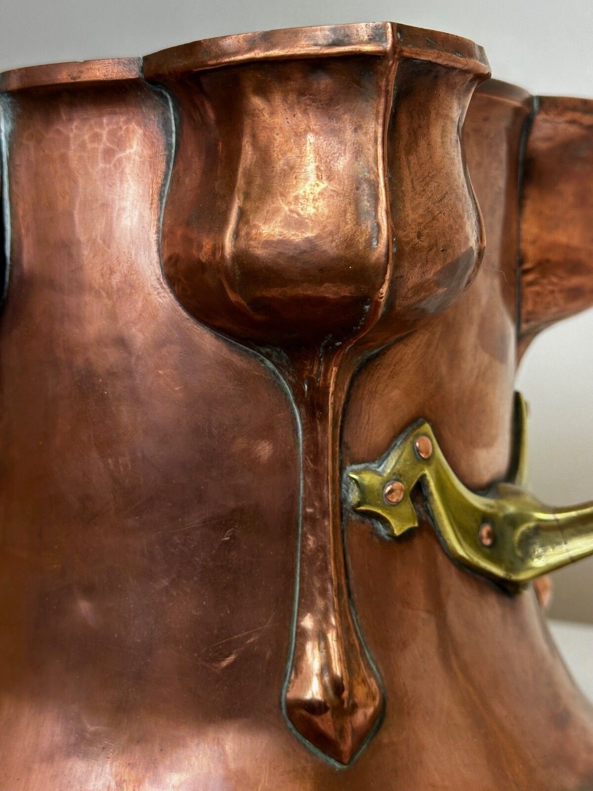 photo furniture Art Nouveau 19th Century Copper With Brass Handles Floral Tulips Garden Planter
