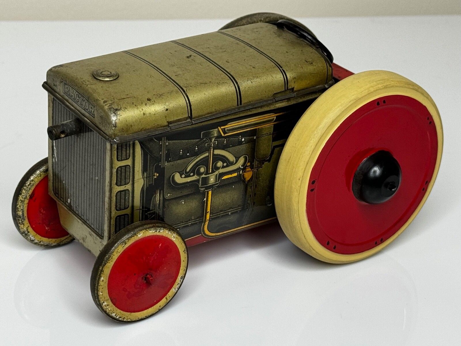 British Art Deco Biscuit Tin Tractor By William Crawfords & Son Ltd photo Home Decor