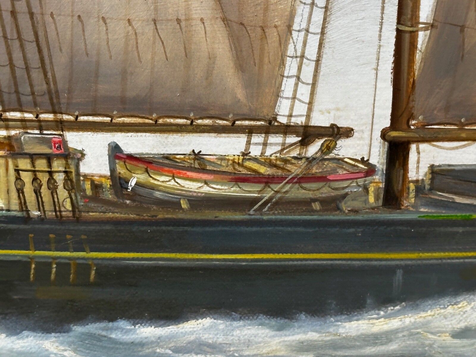 Art British Marine Oil Painting Kathleen & May Schooner Ship By John Lewis Chapman photo