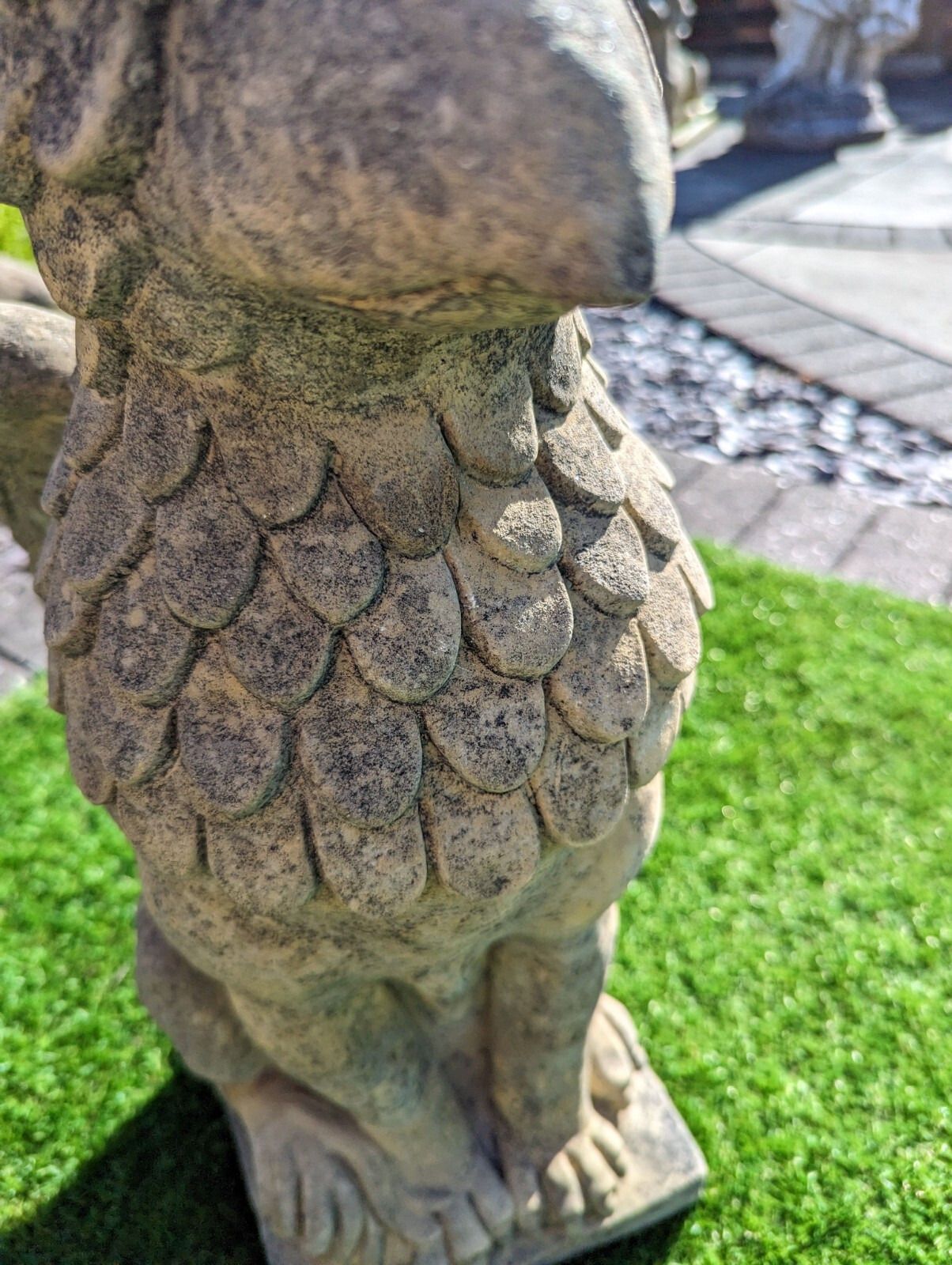 Pair Of Winged Griffins Garden Ornament English Stone Delivery Available 0204. photo furniture