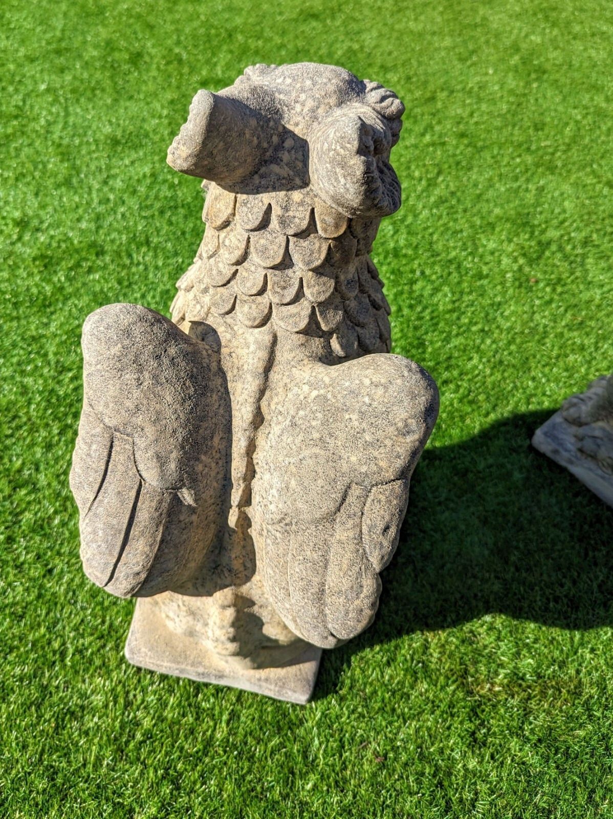 Garden Decor Pair Of Winged Griffins Garden Ornament English Stone Delivery Available 0204. photo