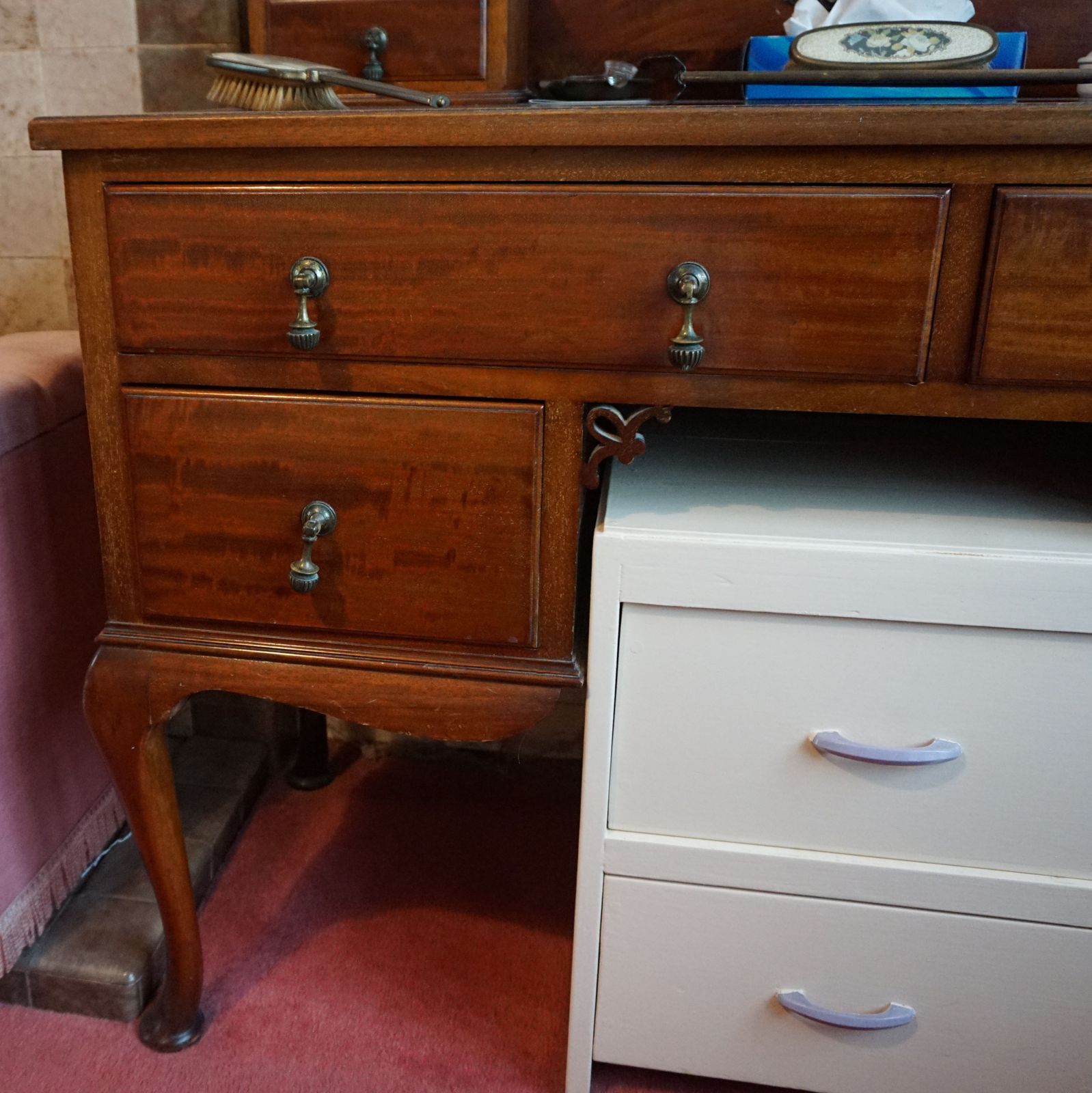 Furniture Vintage Handmade Bedroom Furniture Set   Wardrobe, Dresser & Chest Of Drawers photo