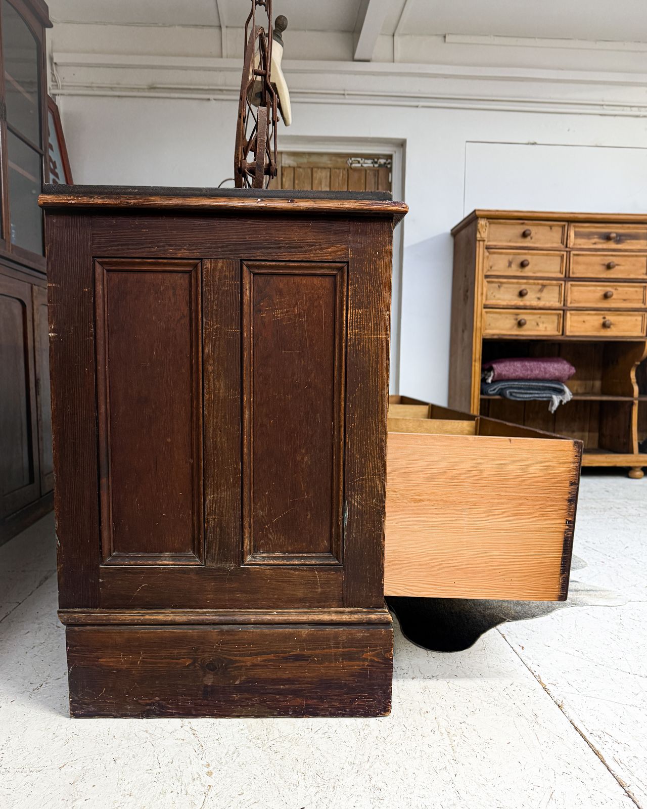 Large Antique Haberdashery Shop Counter Drawers photo for sale