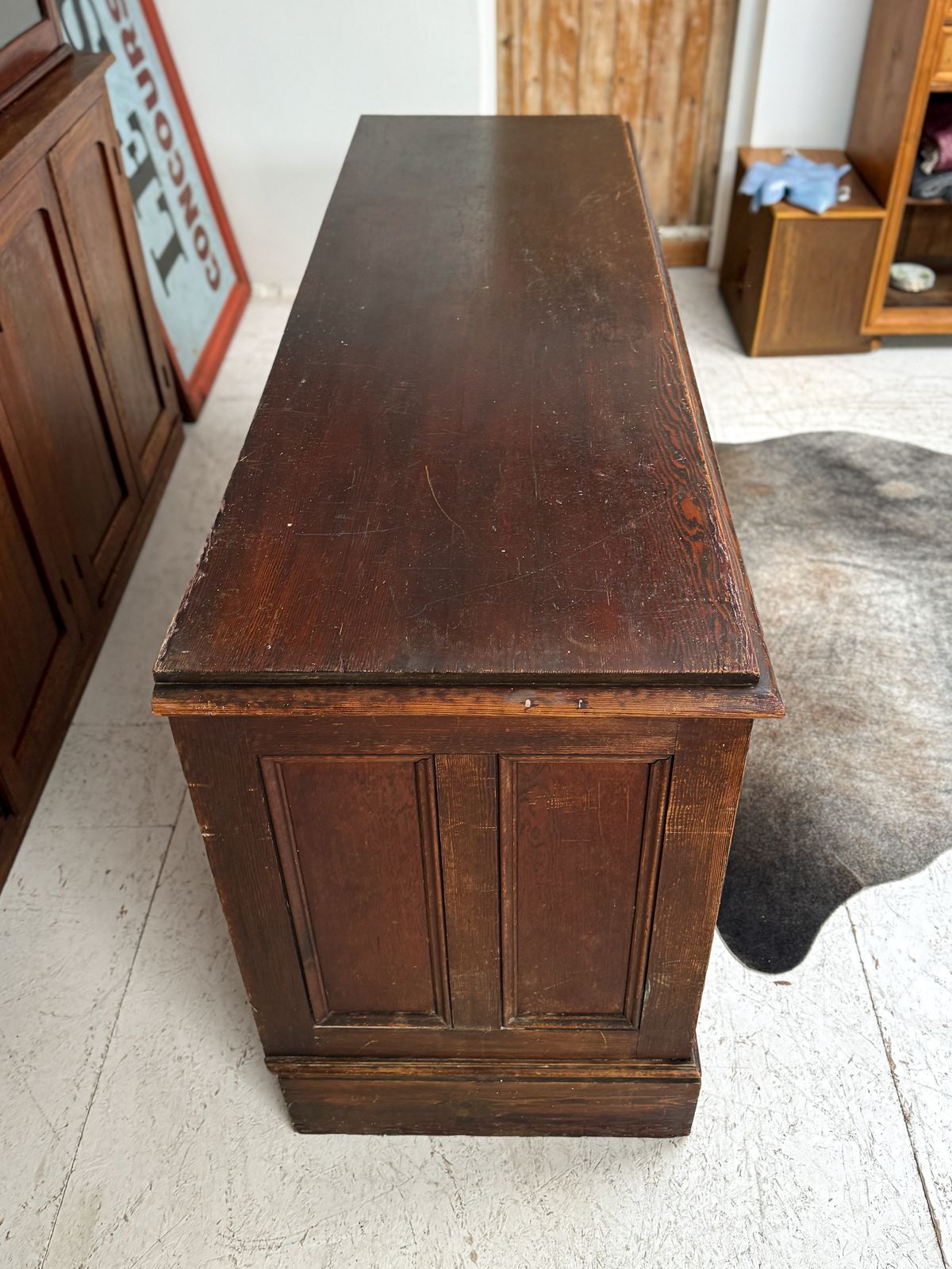 photo buy Large Antique Haberdashery Shop Counter Drawers
