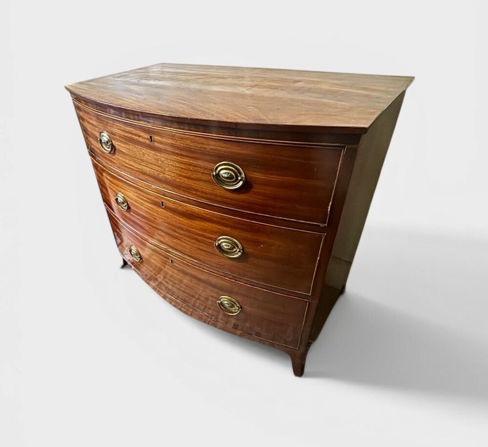 Regency Mahogany Small Bow Front Chest Of Drawers photo furniture