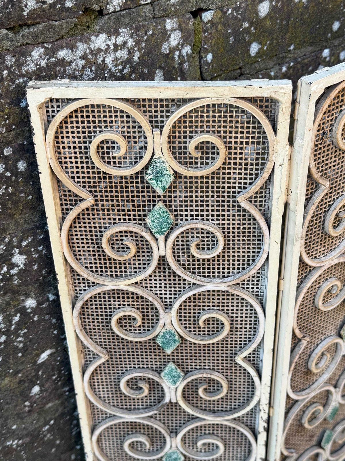 Heavy Quality Vintage 1950s French Style Wrought Iron Fireplace Screen Decorative Fireside Guard photo buy