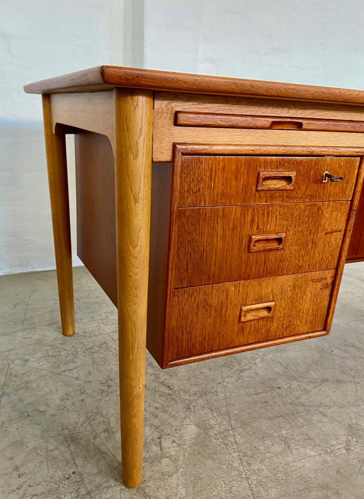 Furniture Vintage Retro Danish Teak And Oak Desk By Borge Mogensen For Soborg photo