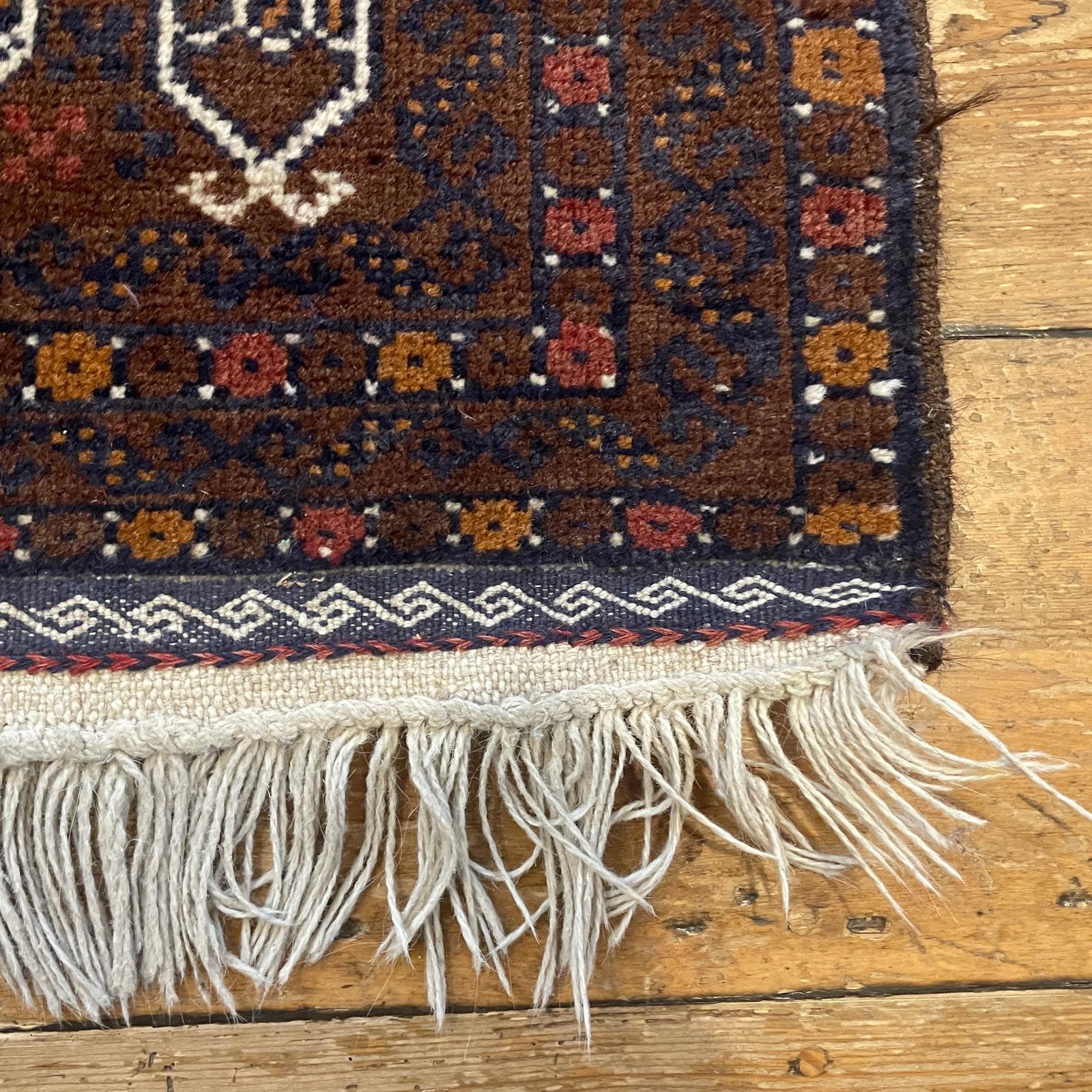 Antique Woven Rug Carpet Mat Rectangle Wool Vintage Pattern Woven Floor Hand Knotted Textile Patterned Pattern 154x79cm Earthy Brown Balouch photo buy