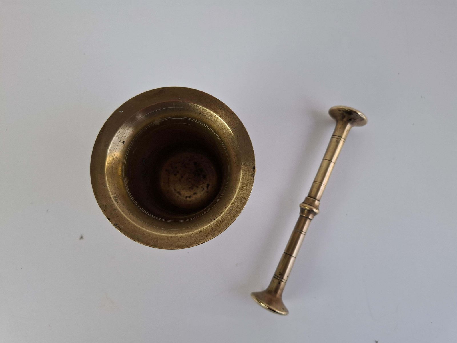 photo for sale Antique Brass Mortar And Pestle, Austria Hungary, Circa 1890, Historicism