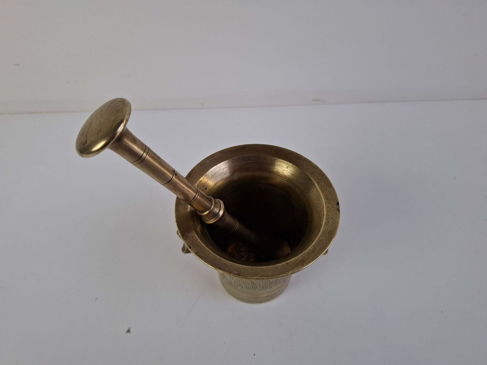 Home Decor Antique Brass Mortar And Pestle, Austria Hungary, Circa 1890, Historicism photo