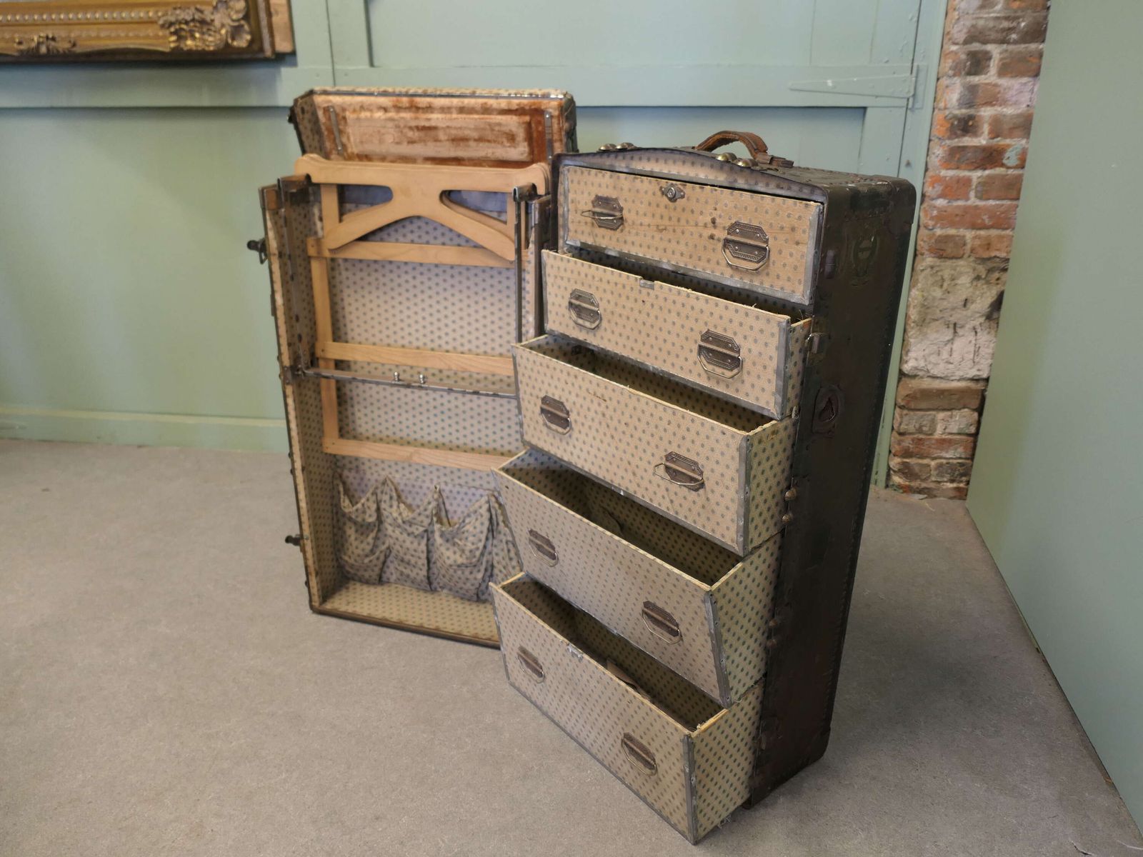 Fitted American Steamer Trunk Or Cabin Wardrobe By Seaward A Superb Piece Of History photo Furniture
