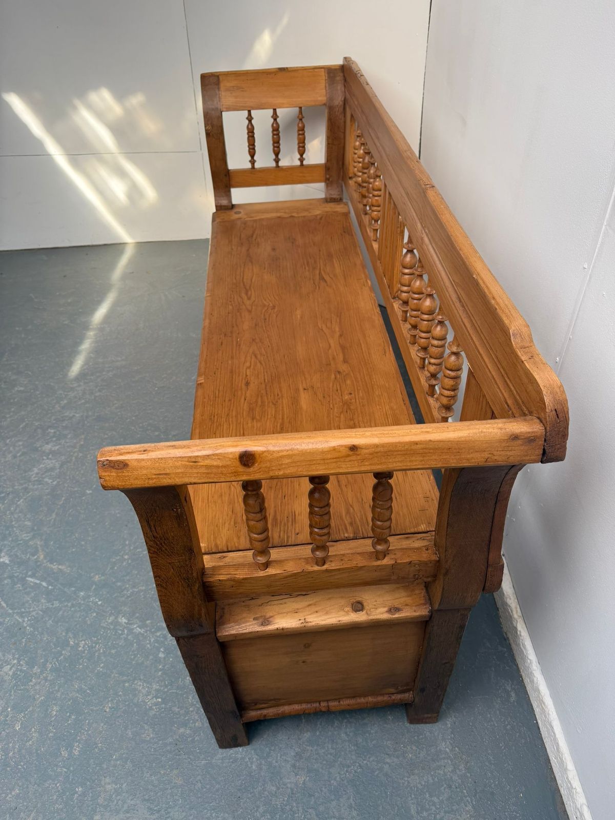 A Superbly Waxed Genuine Victorian Pine Hungarian 2/3 Seater Box Settle photo 895.0