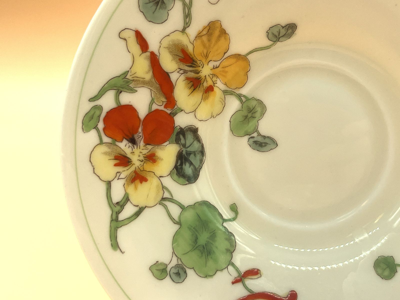 Antique Royal Doulton China Nasturtium Tea Cup And Saucer Duo. V1325. C1920. photo for sale