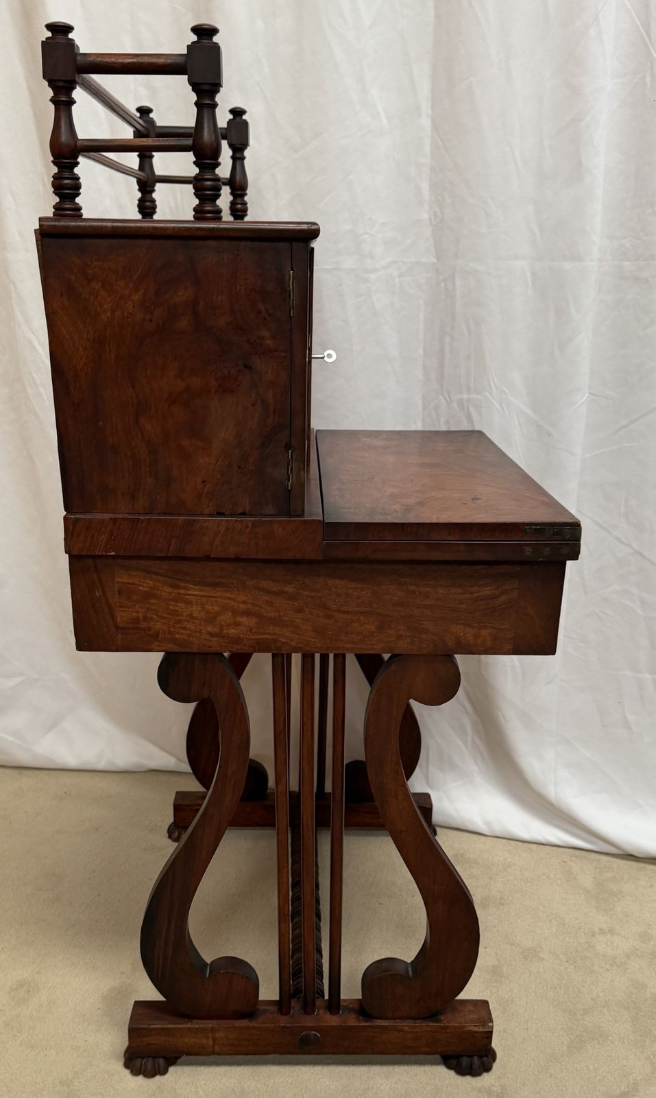 575.0 Regency Period Ladies Desk On Lyre Supports photo