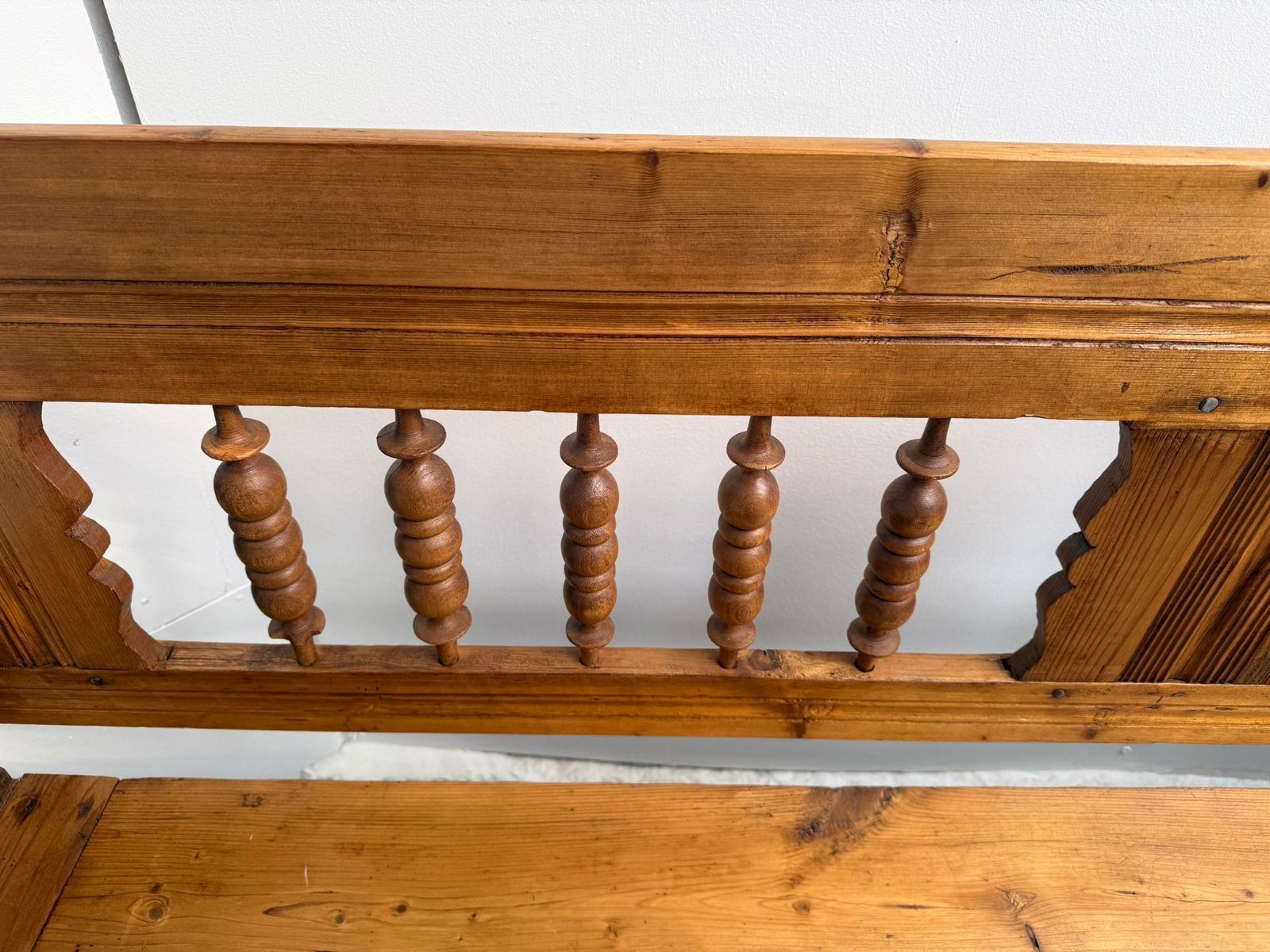 A Wonderful Waxed Original Victorian Pine Hungarian 3 Seater Box Settle photo vinterior