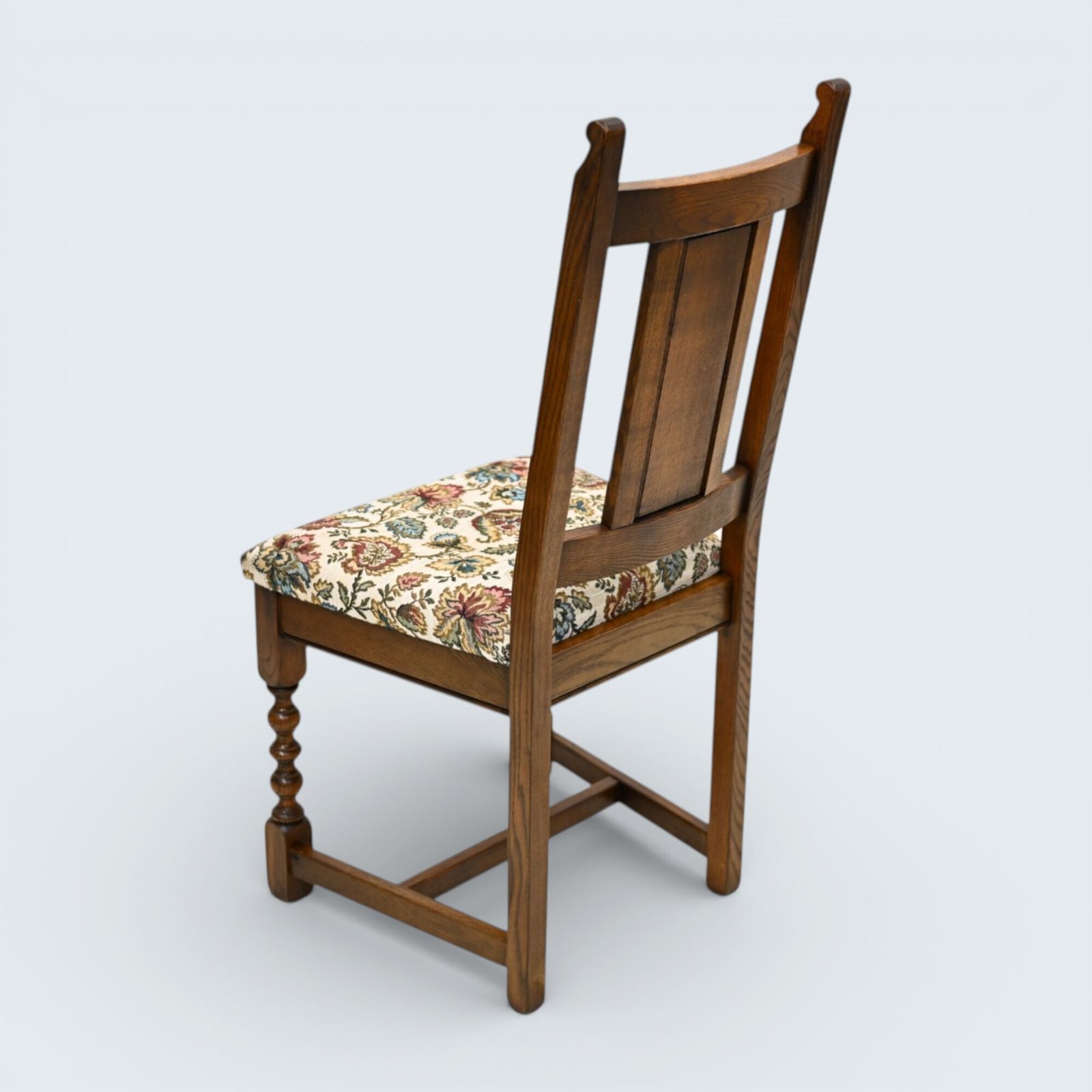 6 Yorke Old Charm Dining Chairs Trellis Fabric Light Oak Frames Free Uk Delivery photo vinterior
