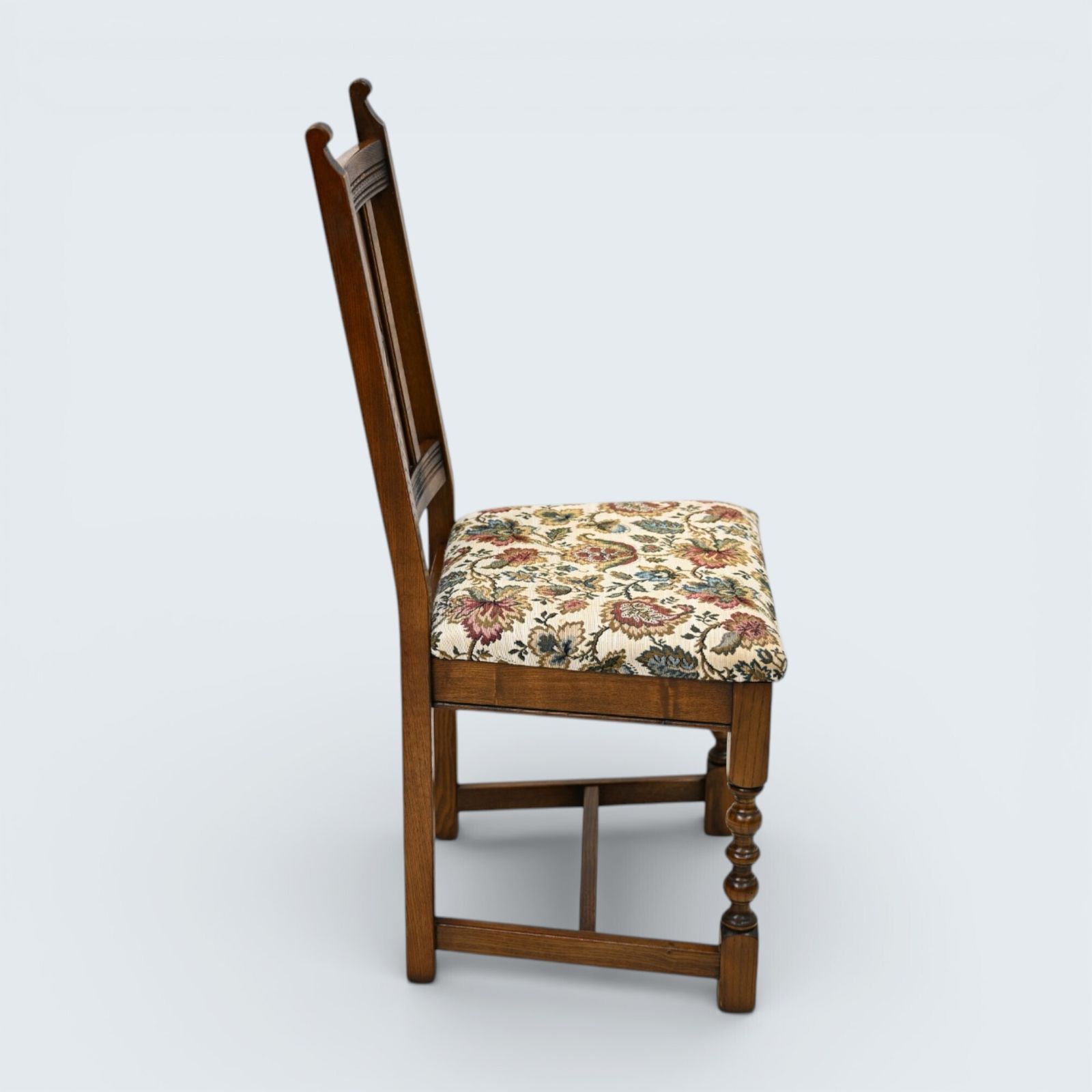 photo furniture 6 Yorke Old Charm Dining Chairs Trellis Fabric Light Oak Frames Free Uk Delivery