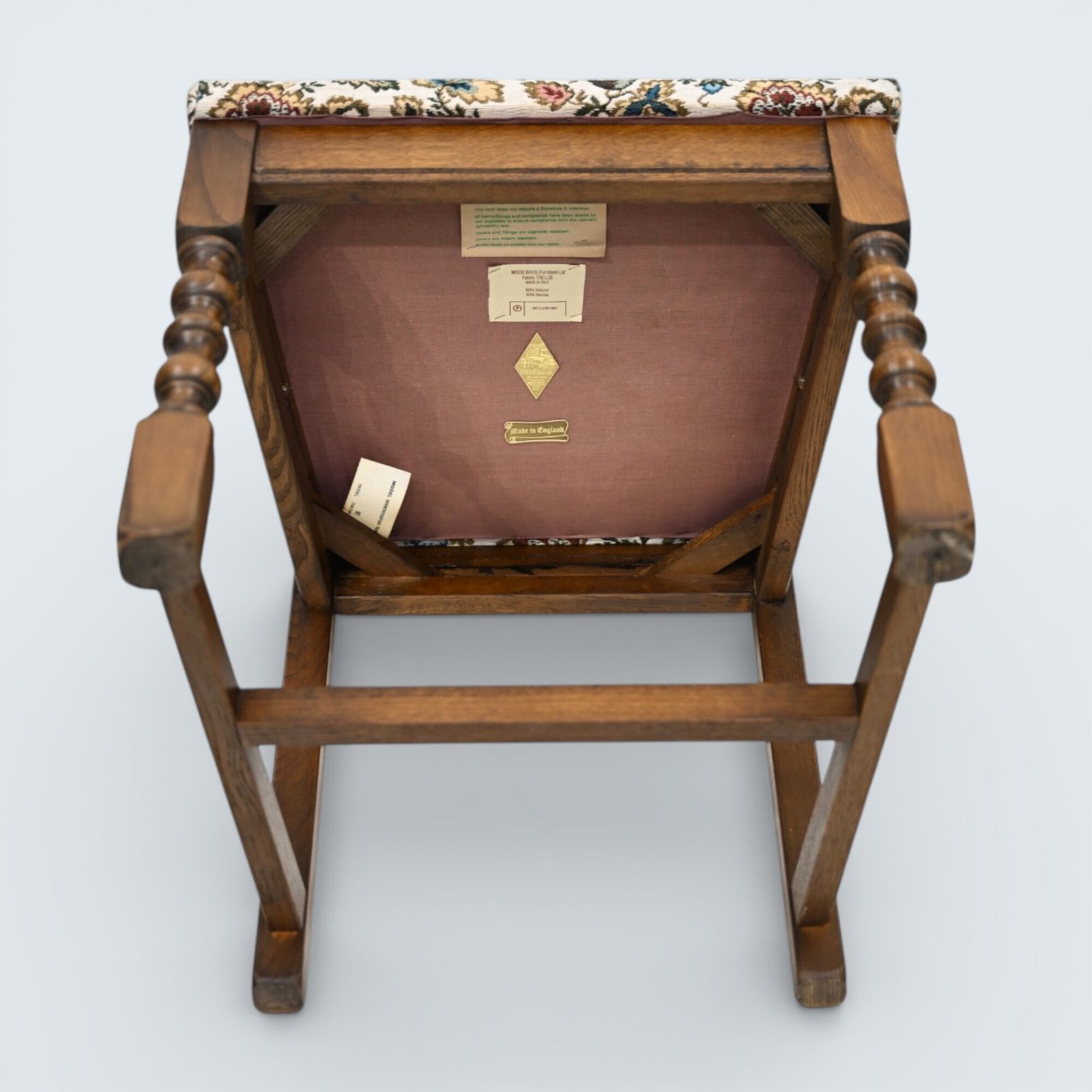 Furniture 6 Yorke Old Charm Dining Chairs Trellis Fabric Light Oak Frames Free Uk Delivery photo