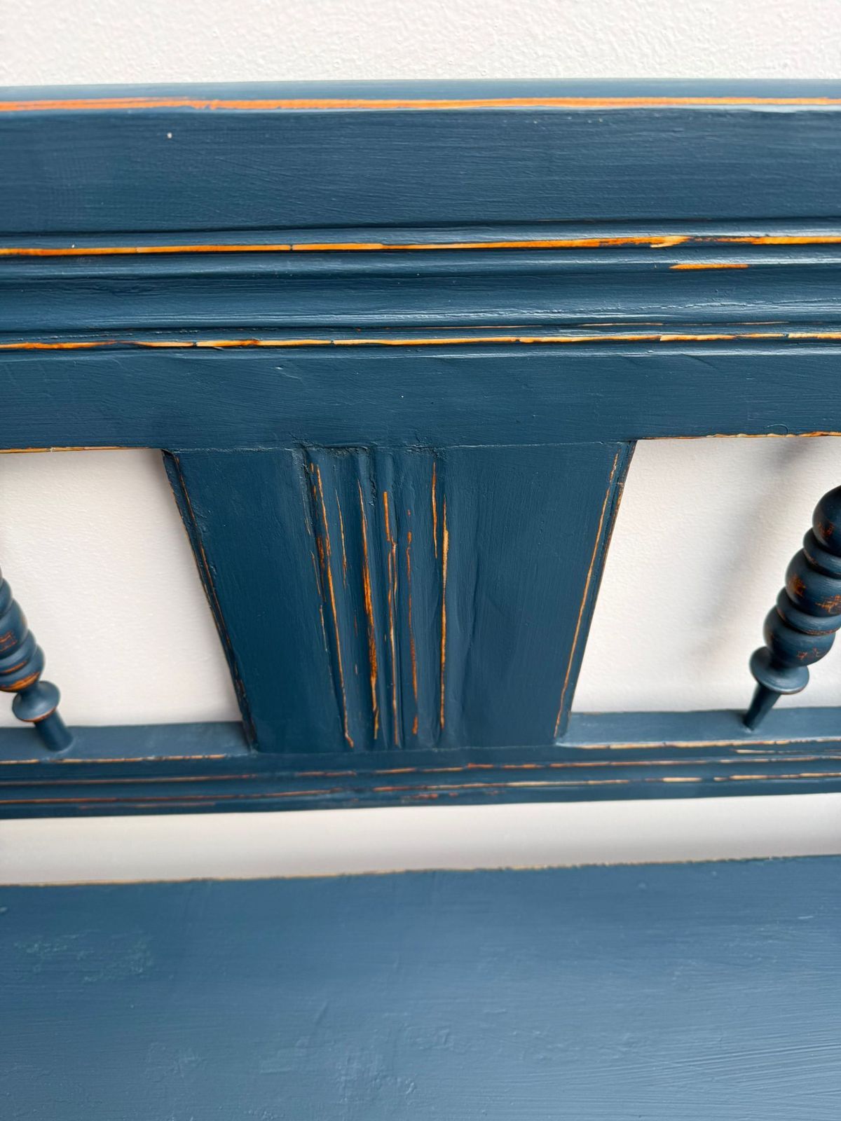 photo furniture A Lovely Painted Blue Original Victorian Pine Hungarian 3 Seater Bench