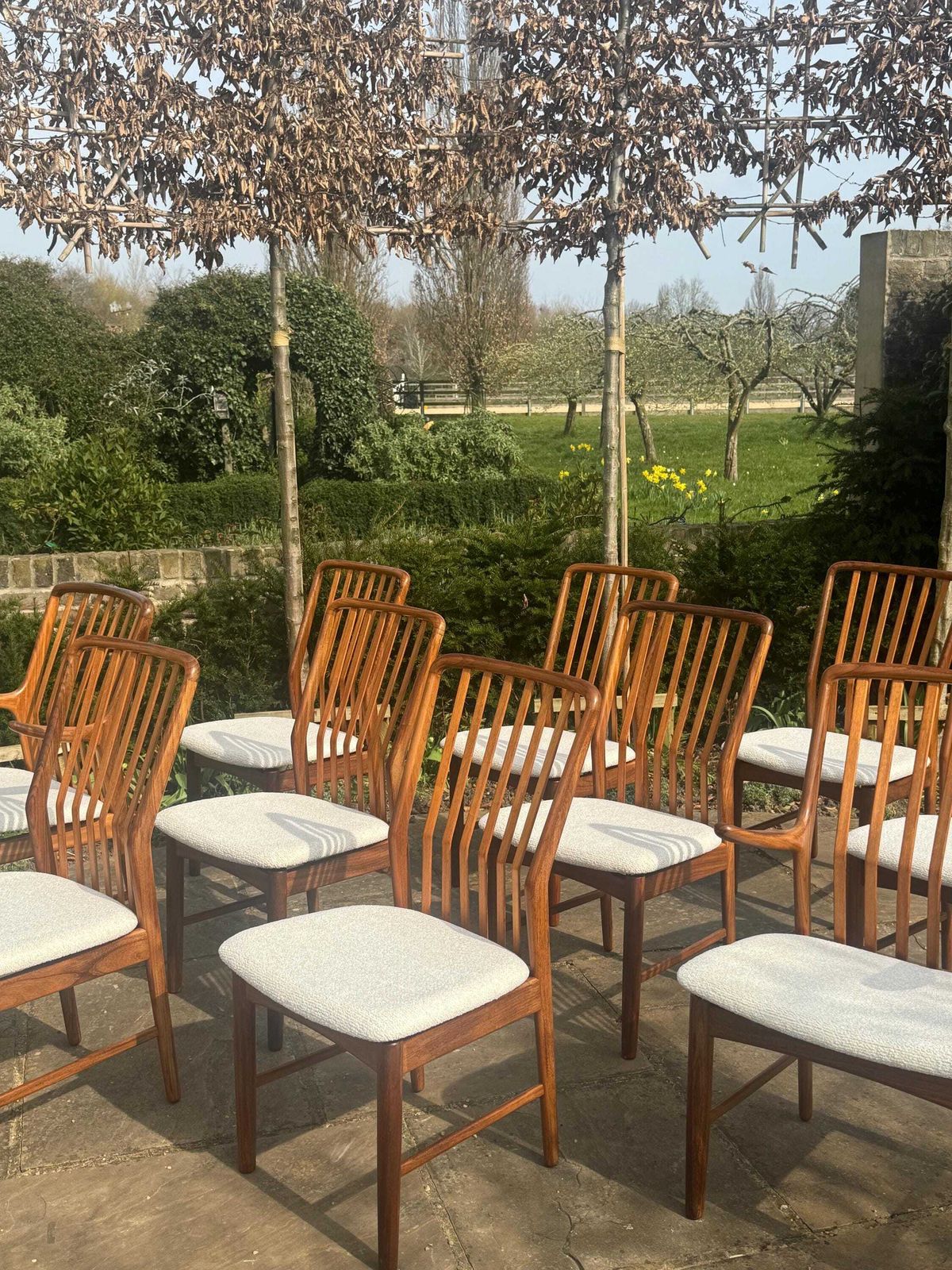 photo for sale Mid Century Danish Set Of Ten Dining Chairs In Teak By Danish Teak Dining Chairs By Svend åge Madsen For Moreddi 1960