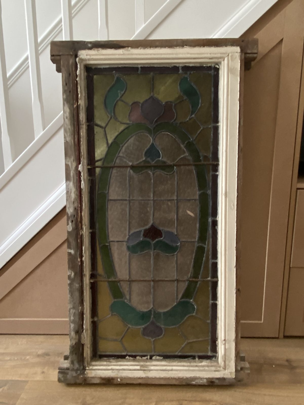 Large Victorian Stained Glass Window Panel, Likely Dating From The Late 19th Century (Circa 1890–1900) photo furniture