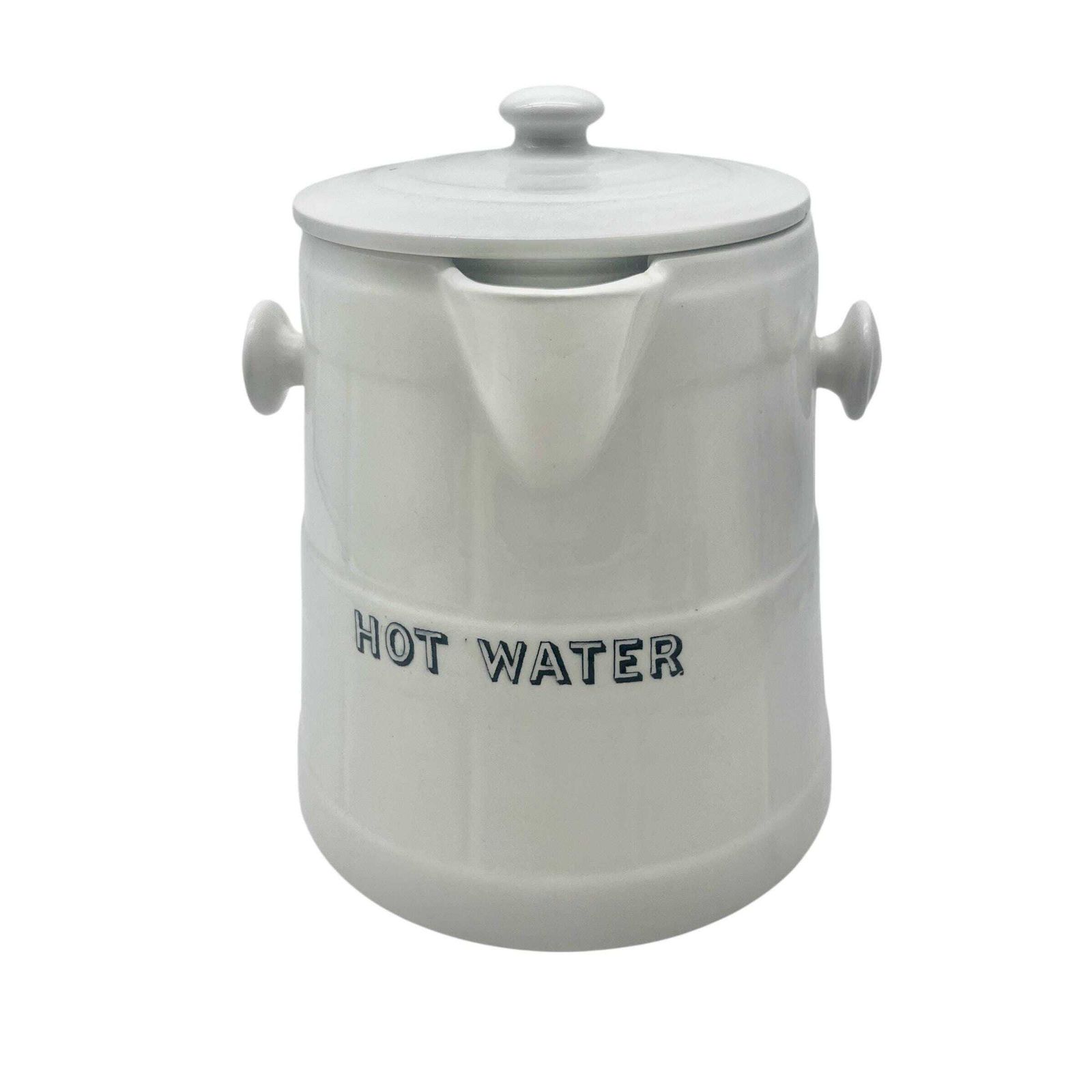 Antique Edwardian White Ironstone Hot Water Jug   Maling England  Home Decor   Kitchenalia