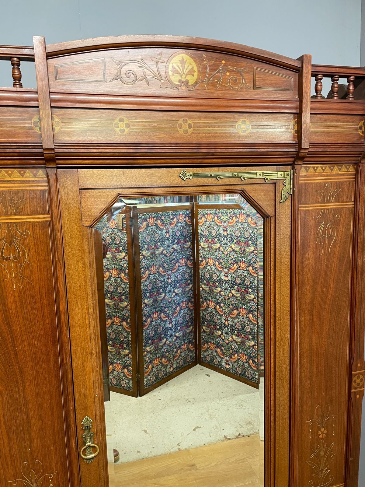 photo buy Arts And Crafts Inlaid Walnut Wardrobe By Christopher Pratt Bradford