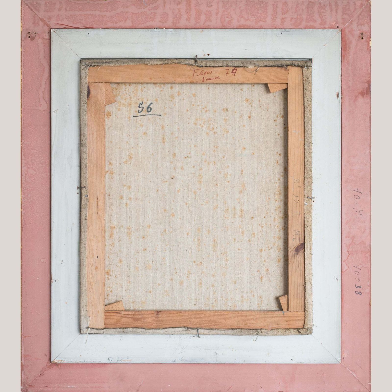 Bloemenstilleven – Coloristisch Olieverfschilderij – Gesigneerd (Kunstenaar Onbekend). photo vintage