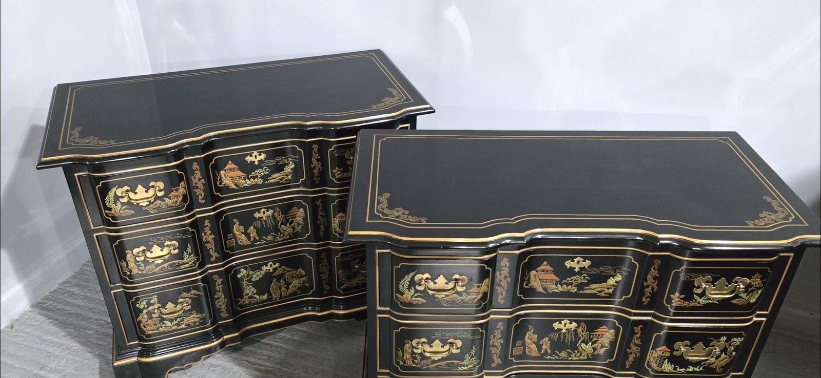 Wonderful Pair Chinoiserie Chests Of Drawers photo furniture