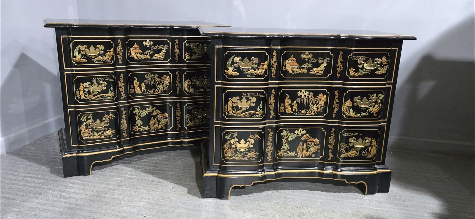 Wonderful Pair Chinoiserie Chests Of Drawers photo for sale