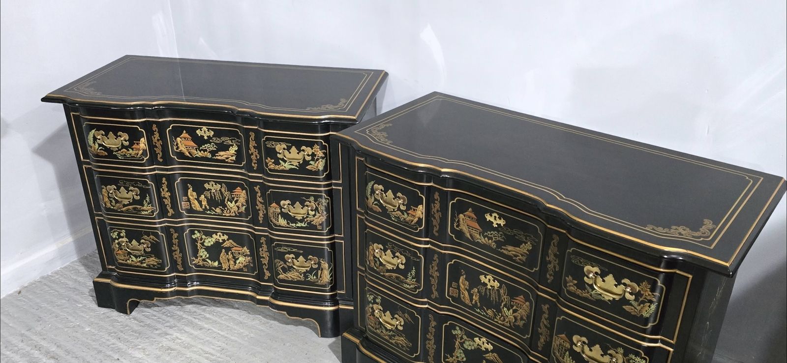 Wonderful Pair Chinoiserie Chests Of Drawers photo buy