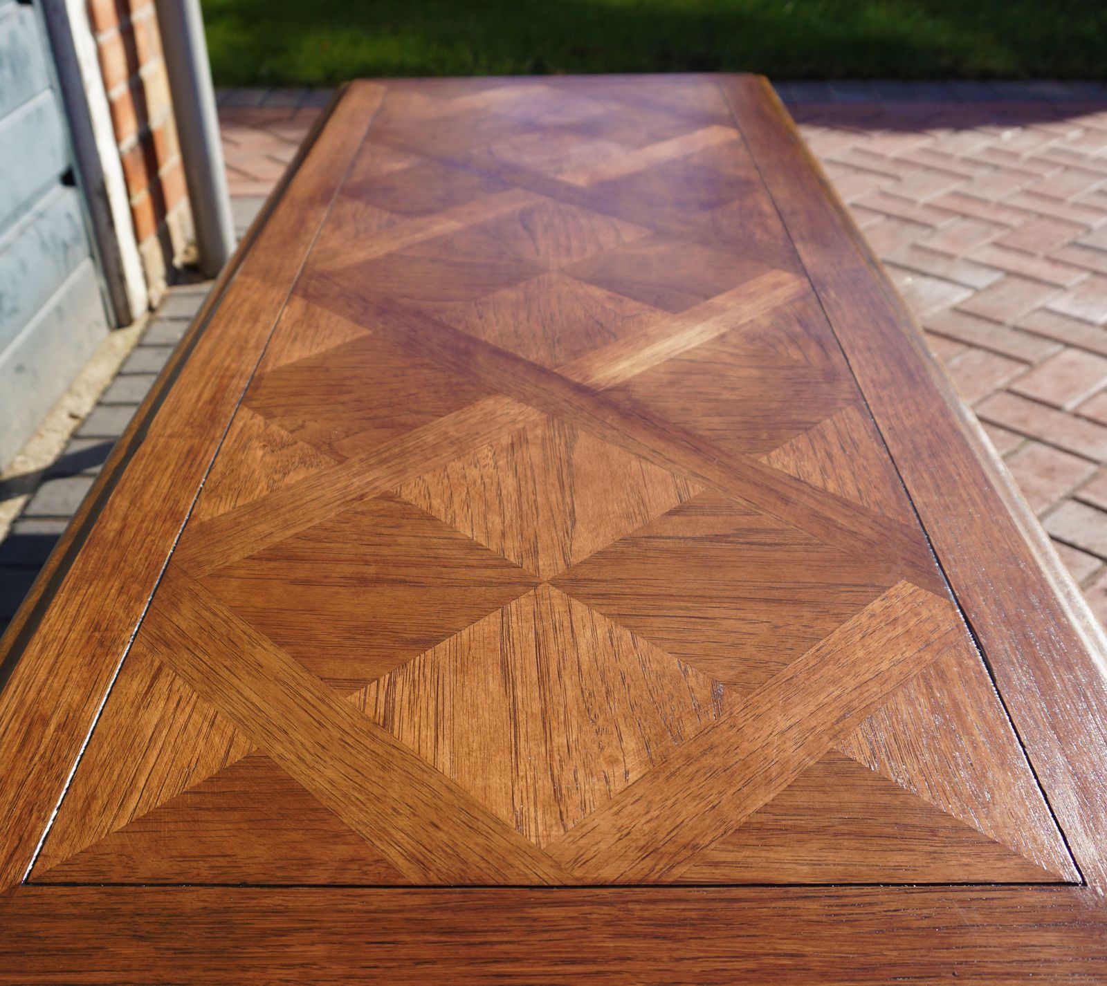 Lane Altivista Solid Cedar Wood Coffee Table Diamond Parquet Mid Century Refurbished photo furniture