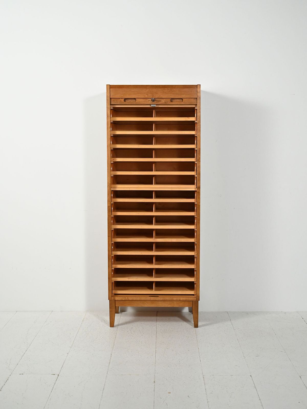 Scandinavian Filing Cabinet With Vertical Shutter, 1963 photo for sale
