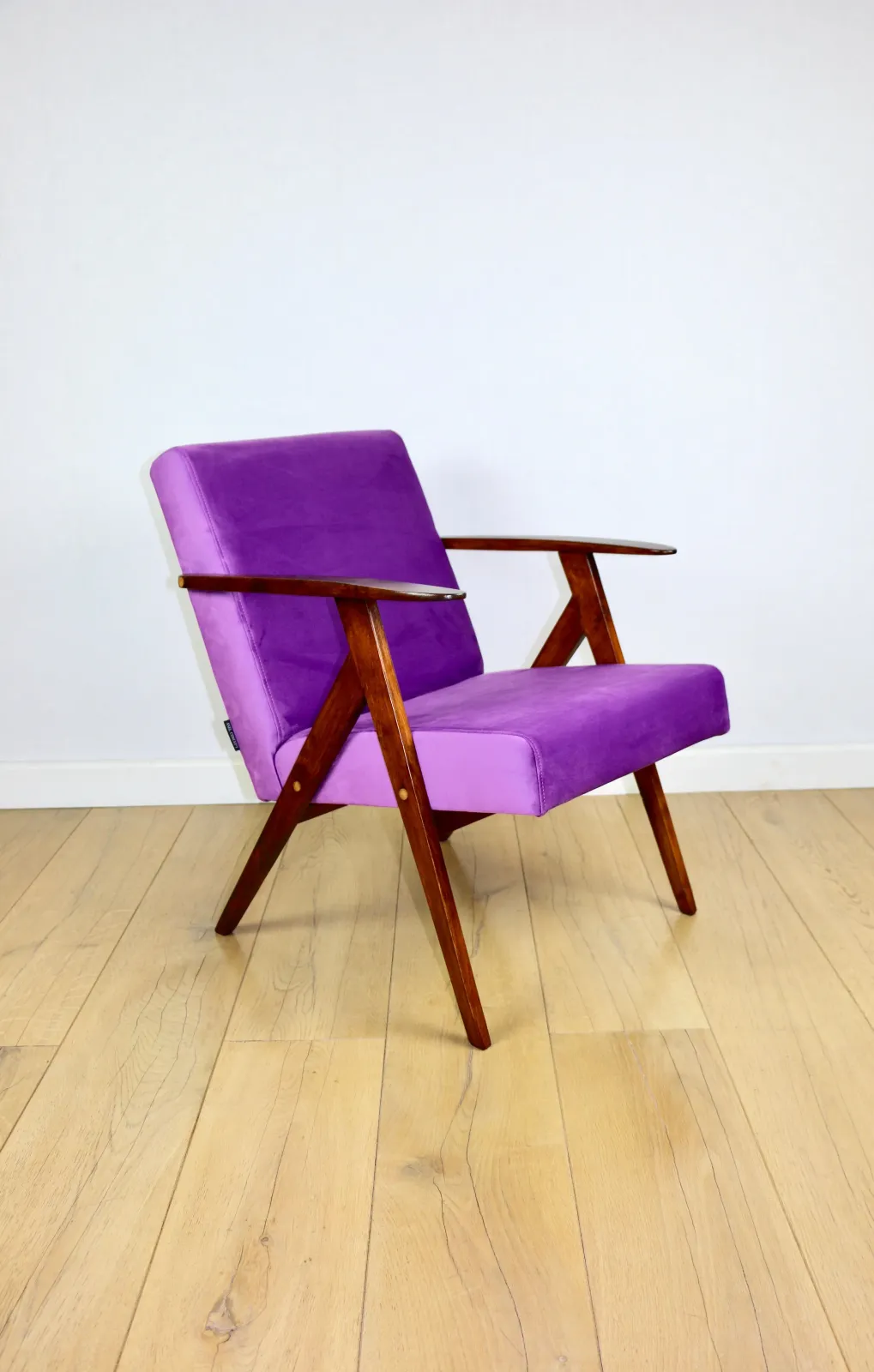 Vintage Armchair Like Var Purple Velvet   2 Pieces Available photo for sale