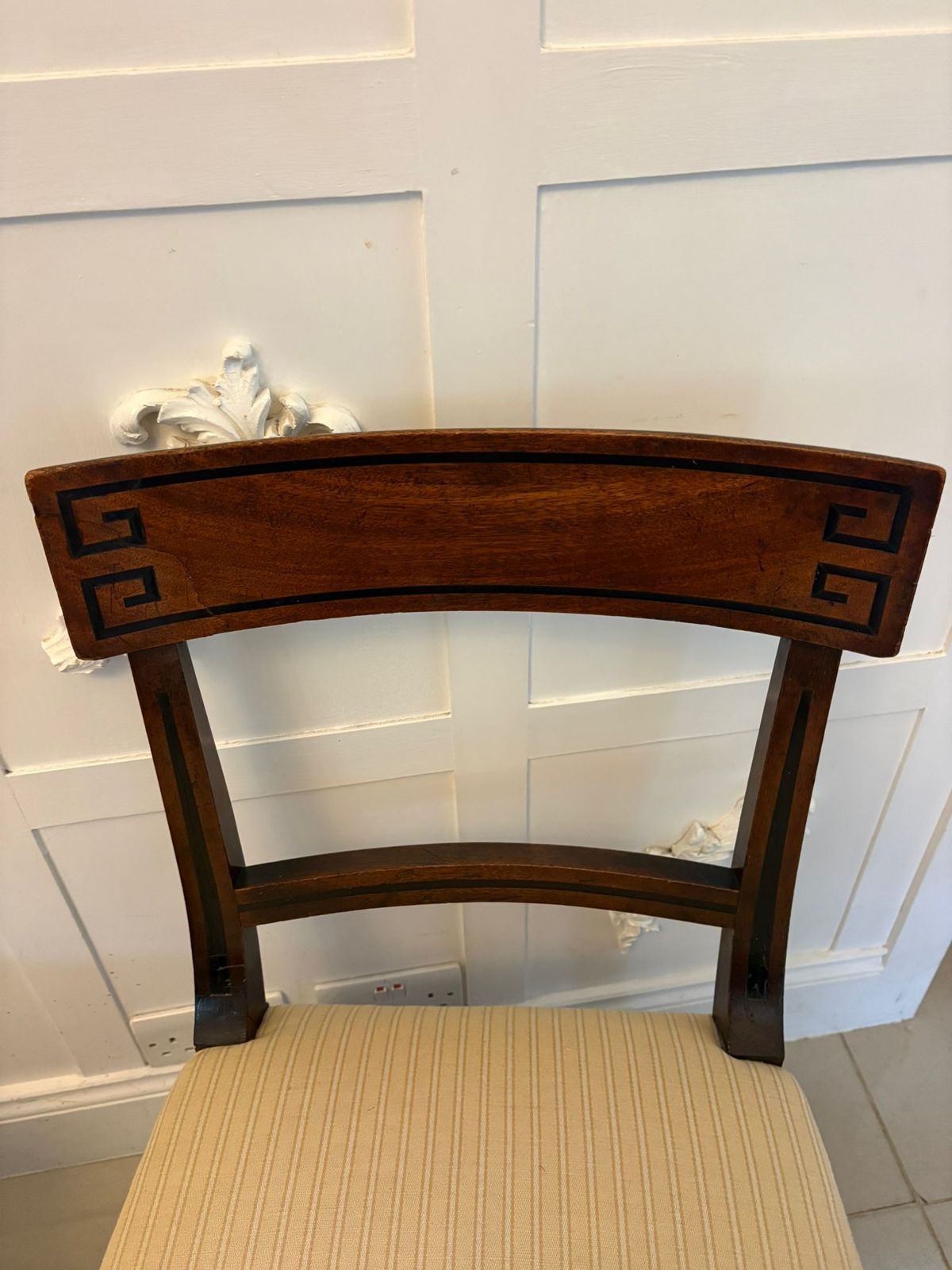 photo buy Antique English 19th Century Mahogany Klismos Dining Side Chairs – Pair